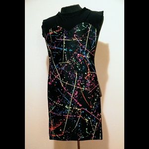 Paint Splatter Neon Party Dress